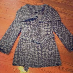 Cinzia Rocca Houndstooth Angora/wool Coat